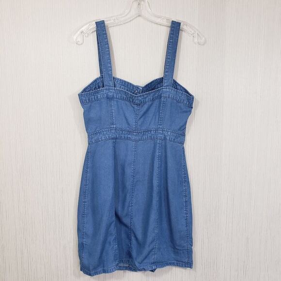 BB Dakota NWT button front jumper bustier style chambray dress woman's size 6 - Picture 3 of 10